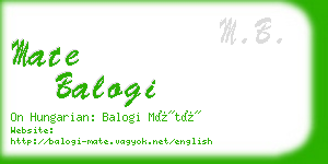 mate balogi business card